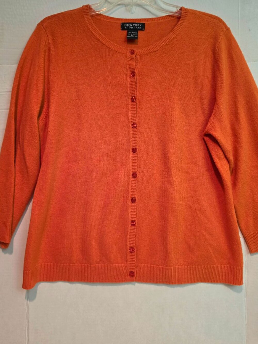 New York & Co Classic crew neck button front XL cardigan